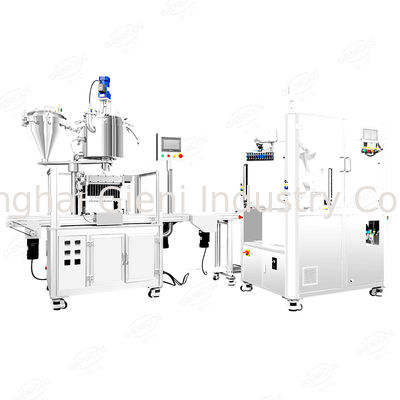 ABB Robot Tam Otomatik Dudak Parlatıcısı Maskara Dolum Kapatma Makinesi Üretim Hattı