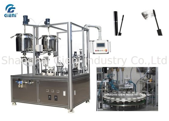 Döner Tip Maskara Dolum Makinesi Paslanmaz Çelik Fırça Ekleme İlavesi ile