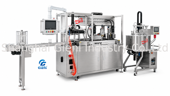 GLU-900 Tam Otomatik Dudak Rengi Doldurma Makinesi Otomatik Pompalama Sistemi 30L Mobil Tank Mitsubishi PLC Ekipmanı