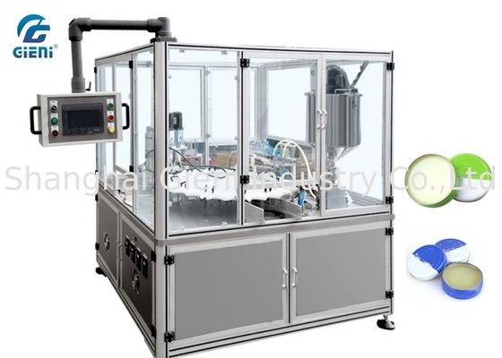 Paslanmaz Çelik Malzeme ile Vazelin Dolum Makinesi için Pistonlu Tip PLC Kontrol Capper