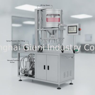 Servo ile çalışan tank kaldırma ve kozmetik doldurma için vakum fonksiyonu ile hassaslıklı sıcak doldurma makinesi