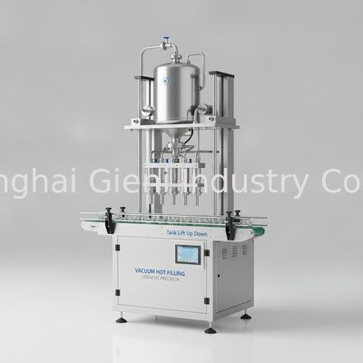Vacuum Deaeration ve tank yukarı aşağı doğru yükseltilmesi ile hassas kozmetik doldurma için vakum sıcak doldurma makinesi
