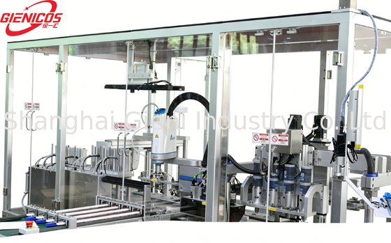 180° Çevirme ve Yerleştirme Sistemli Otomatik Yastık Dolum Makinesi Dört Nozullu Servo Dolum ve Çift 25L Paslanmaz Çelik Tank